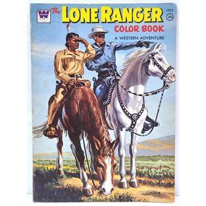 THE LONE RANGER COLOR BOOK A Western Adventure #1035 Whitman 1954 1 PAGE COLORED